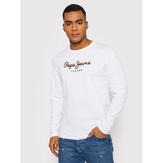 Pepe Jeans Longsleeve Eggo PM508209 Biały Regular Fit ze sklepu MODIVO w kategorii T-shirty męskie - zdjęcie 182670096