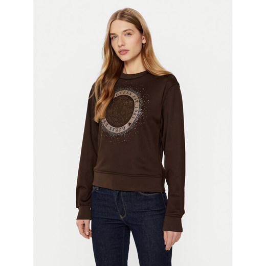 Guess Bluza W5RQ05 K7EX1 Brązowy Regular Fit ze sklepu MODIVO w kategorii Bluzy damskie - zdjęcie 182670197