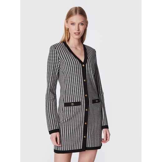 TWINSET Sukienka dzianinowa 222TT3303 Czarny Regular Fit ze sklepu MODIVO w kategorii Sukienki - zdjęcie 182670275