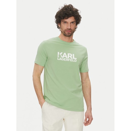 KARL LAGERFELD T-Shirt 755087 552235 Zielony Regular Fit ze sklepu MODIVO w kategorii T-shirty męskie - zdjęcie 182670355