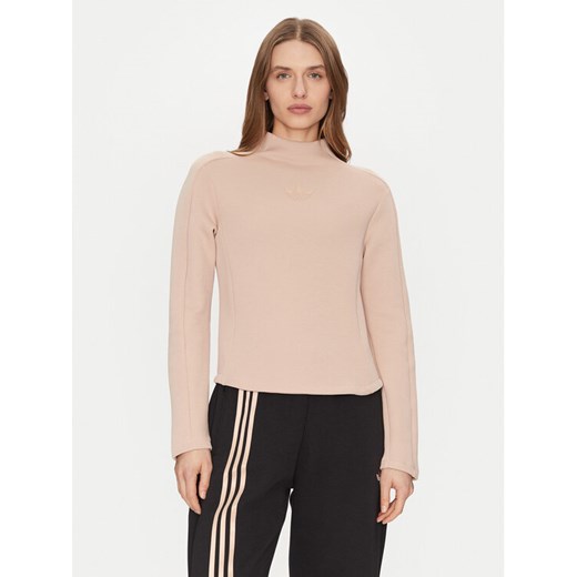 adidas Bluzka Structured Interlock JJ0938 Beżowy Slim Fit ze sklepu MODIVO w kategorii Bluzki damskie - zdjęcie 182670356