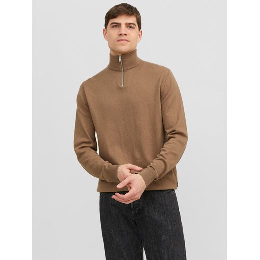 Jack&Jones Sweter 12189339 Brązowy Regular Fit ze sklepu MODIVO w kategorii Swetry męskie - zdjęcie 182670537