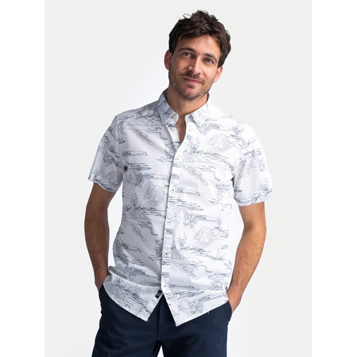 Petrol Industries Koszula M-1040-SIS419 Biały Slim Fit ze sklepu MODIVO w kategorii Koszule męskie - zdjęcie 182670576