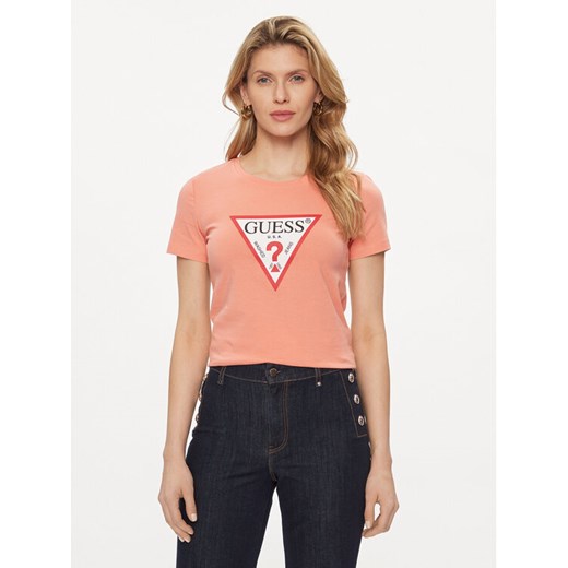 Guess T-Shirt W1YI1B I3Z14 Koralowy Slim Fit Guess XS MODIVO