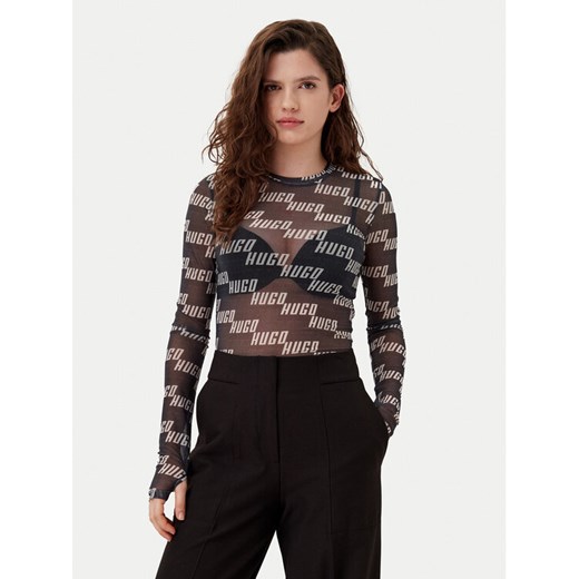 HUGO Longsleeve 50534837 Czarny Slim Fit ze sklepu MODIVO w kategorii Bluzki damskie - zdjęcie 182670688