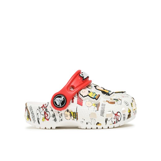 Crocs Klapki Crocs Peanuts Classic Clog T 208631 Biały ze sklepu MODIVO w kategorii Klapki dziecięce - zdjęcie 182670975