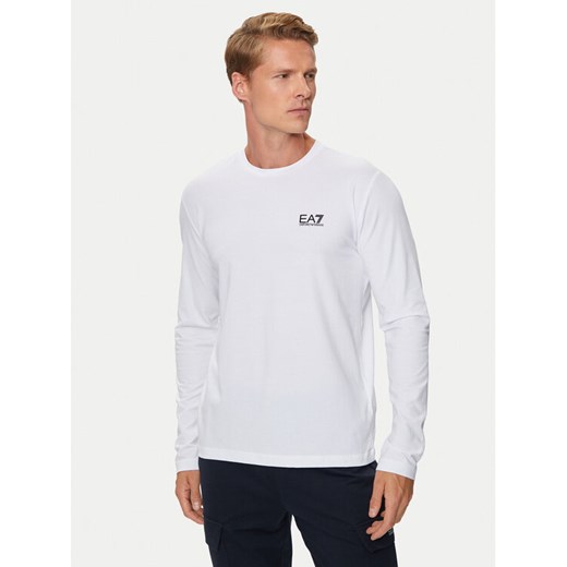 EA7 Emporio Armani Longsleeve 8NPT28 PJVQZ 1100 Biały Regular Fit ze sklepu MODIVO w kategorii T-shirty męskie - zdjęcie 182670997