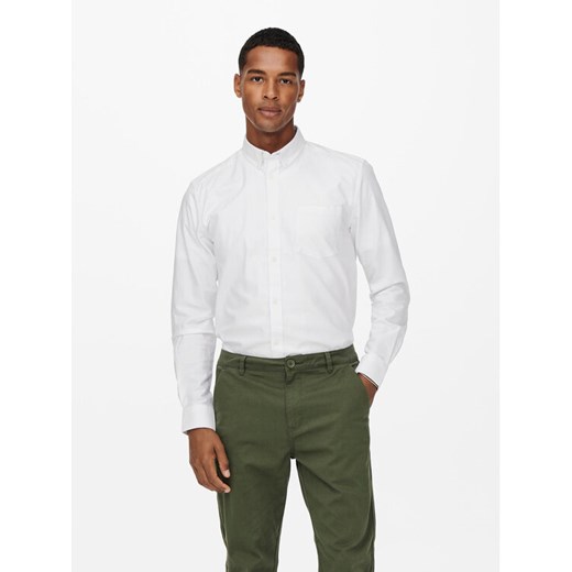 Only & Sons Koszula Neil 22019669 Biały Slim Fit ze sklepu MODIVO w kategorii Koszule męskie - zdjęcie 182671015