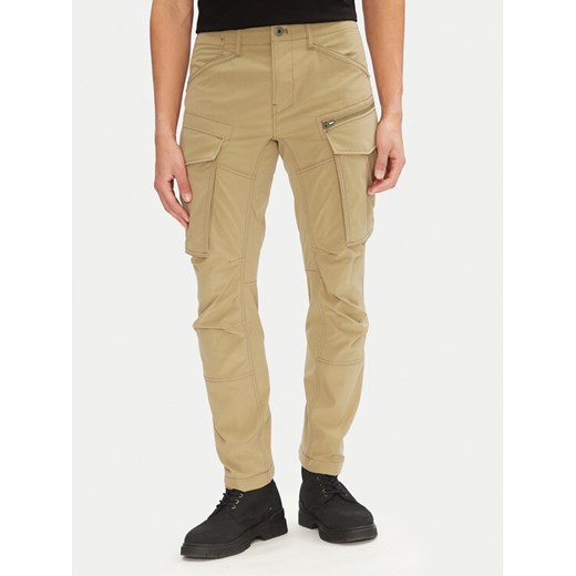 G-Star Raw Spodnie materiałowe Rovic D02190-D909 6057 Khaki Regular Fit ze sklepu MODIVO w kategorii Spodnie męskie - zdjęcie 182671166