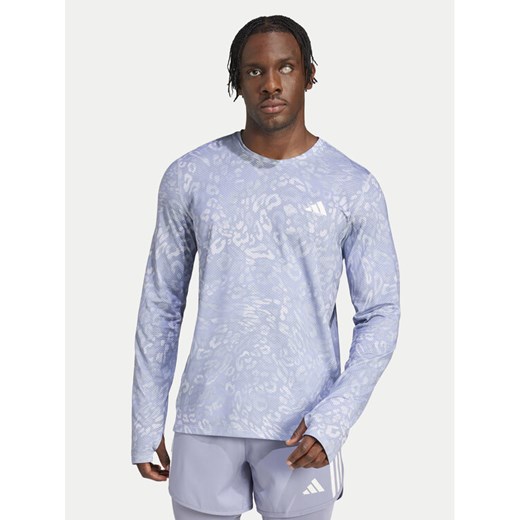 adidas Koszulka techniczna Own the Run 3-Stripes JD7770 Niebieski Regular Fit ze sklepu MODIVO w kategorii T-shirty męskie - zdjęcie 182671269