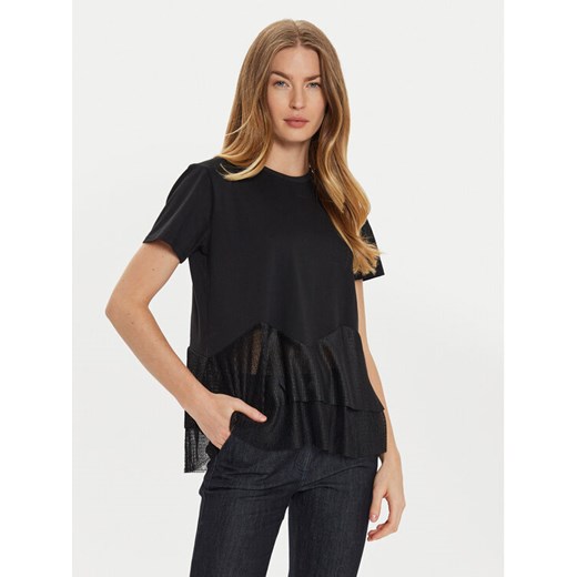 TWINSET T-Shirt 242TT2470 Czarny Regular Fit ze sklepu MODIVO w kategorii Bluzki damskie - zdjęcie 182671295