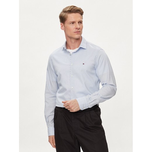 Tommy Hilfiger Koszula Circle MW0MW34649 Błękitny Slim Fit ze sklepu MODIVO w kategorii Koszule męskie - zdjęcie 182671309
