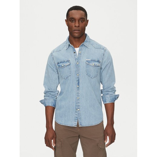 Guess Jeans Koszula M5RH55 D5M82 Niebieski Regular Fit ze sklepu MODIVO w kategorii Koszule męskie - zdjęcie 182671366