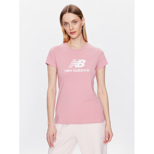 New Balance T-Shirt Essentials Stacked Logo WT31546 Różowy Athletic Fit New Balance XS MODIVO