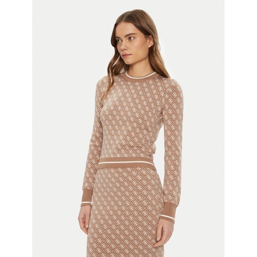 Guess Sweter W4BR21 Z37K0 Beżowy Regular Fit ze sklepu MODIVO w kategorii Swetry damskie - zdjęcie 182671409