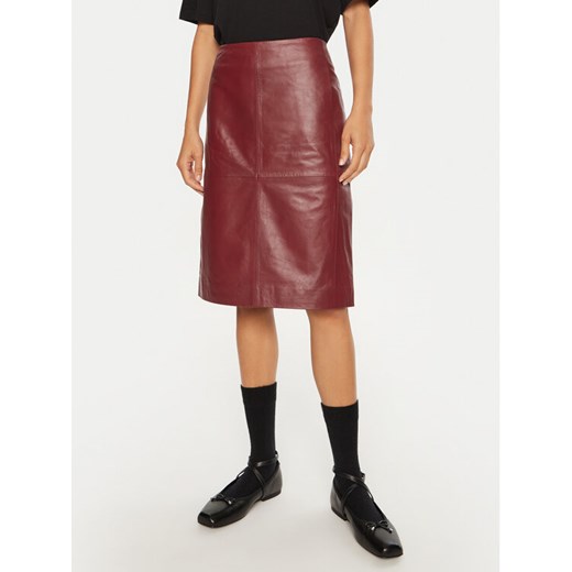 2NDDAY Spódnica skórzana Jayan 2245553672 Czerwony Slim Fit ze sklepu MODIVO w kategorii Spódnice - zdjęcie 182671425