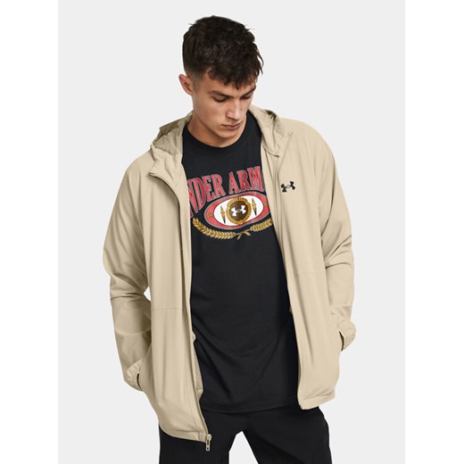 Under Armour Wiatrówka Ua Stretch Woven Windbreaker 1377171-289 Khaki Fitted Fit ze sklepu MODIVO w kategorii Kurtki męskie - zdjęcie 182671659