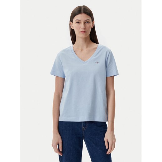 Gant T-Shirt Shield 4200750 Niebieski Regular Fit ze sklepu MODIVO w kategorii Bluzki damskie - zdjęcie 182671719