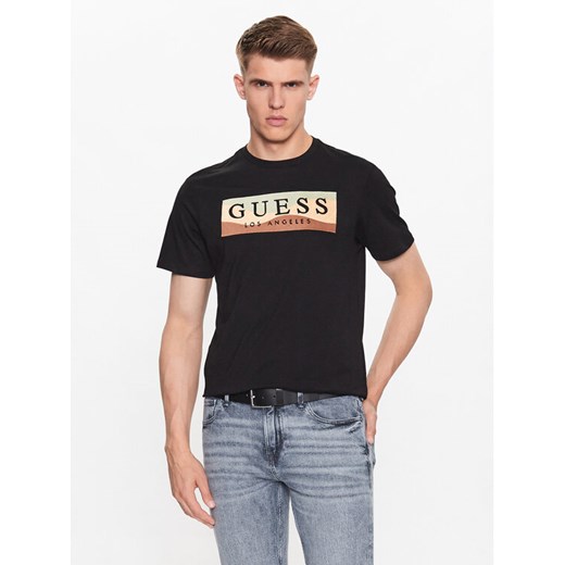 Guess T-Shirt M3YI90 K9RM1 Czarny Slim Fit ze sklepu MODIVO w kategorii T-shirty męskie - zdjęcie 182671747