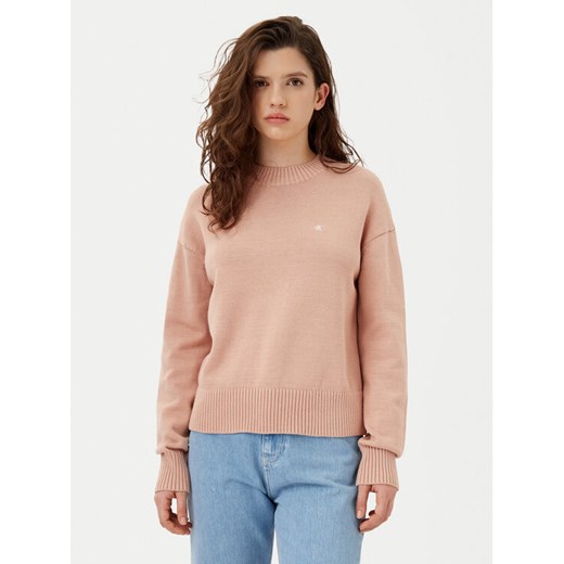 Calvin Klein Jeans Sweter Monogram J20J224802 Pomarańczowy Regular Fit ze sklepu MODIVO w kategorii Swetry damskie - zdjęcie 182671785