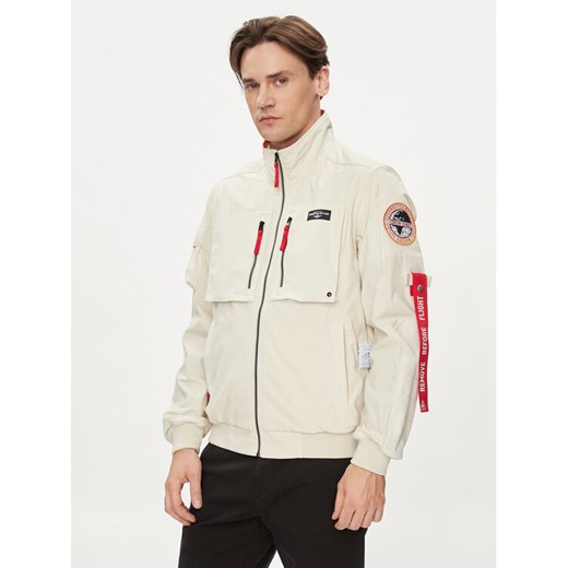 Aeronautica Militare Kurtka bomber 241AB2152CT3260 Écru Regular Fit ze sklepu MODIVO w kategorii Kurtki męskie - zdjęcie 182671805