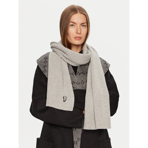 KARL LAGERFELD Szalik 246W3306 Szary ze sklepu MODIVO w kategorii Szaliki i chusty damskie - zdjęcie 182671825