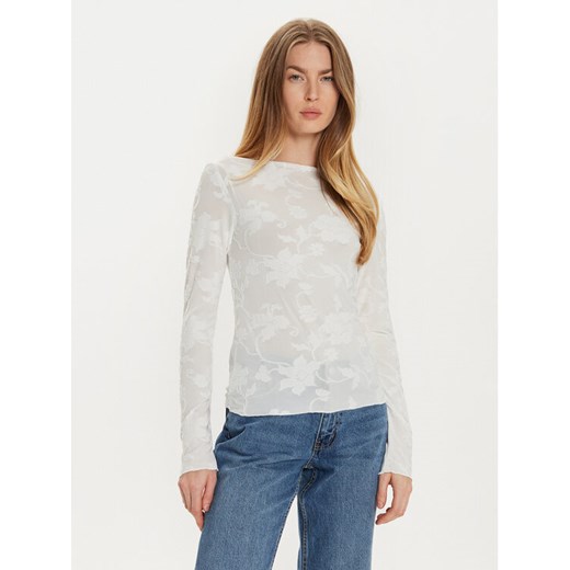 Gina Tricot Bluzka 89120 Biały Slim Fit ze sklepu MODIVO w kategorii Bluzki damskie - zdjęcie 182671838