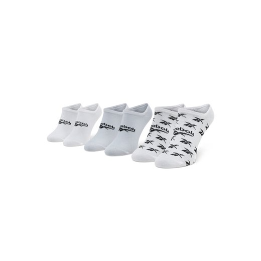 Reebok Zestaw 3 par niskich skarpet unisex Cl Fo Invisible Sock 3P GG6678 Biały ze sklepu MODIVO w kategorii Skarpetki dziecięce - zdjęcie 182671877