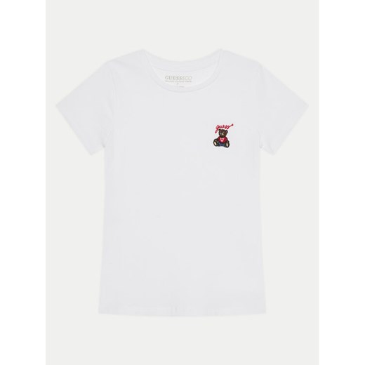 Guess T-Shirt J5RI44 J1314 Biały Regular Fit ze sklepu MODIVO w kategorii Bluzki dziewczęce - zdjęcie 182671897