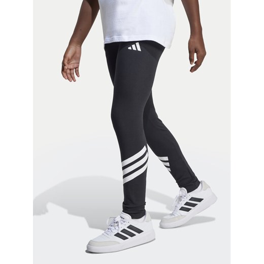 adidas Legginsy Future Icons 3-Stripes JC7567 Czarny Slim Fit ze sklepu MODIVO w kategorii Spodnie dziewczęce - zdjęcie 182671959