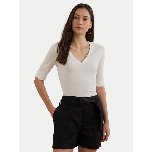 LAUREN RALPH LAUREN Bluzka 200815843001 Biały Slim Fit ze sklepu MODIVO w kategorii Bluzki damskie - zdjęcie 182672109