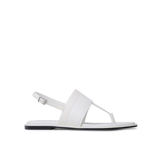Calvin Klein Sandały Almond Tp Sandal HW0HW01536 Écru ze sklepu MODIVO w kategorii Sandały damskie - zdjęcie 182672126
