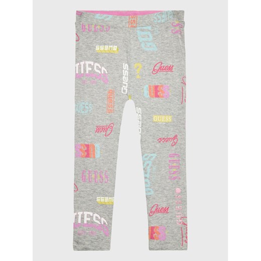 Guess Legginsy K3RB00 K6YW3 Szary Slim Fit ze sklepu MODIVO w kategorii Spodnie dziewczęce - zdjęcie 182672129