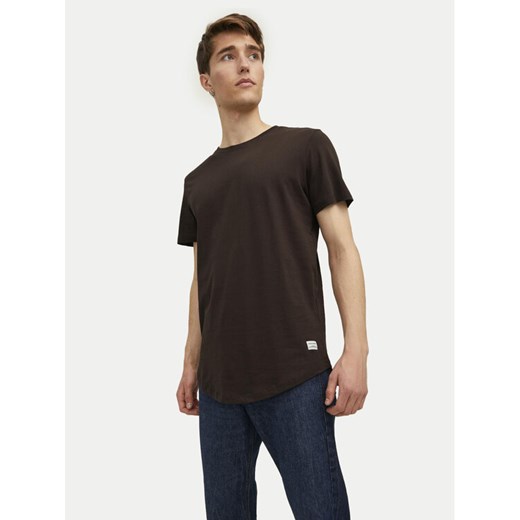Jack&Jones T-Shirt Jjenoa 12113648 Brązowy Long Line Fit ze sklepu MODIVO w kategorii T-shirty męskie - zdjęcie 182672319