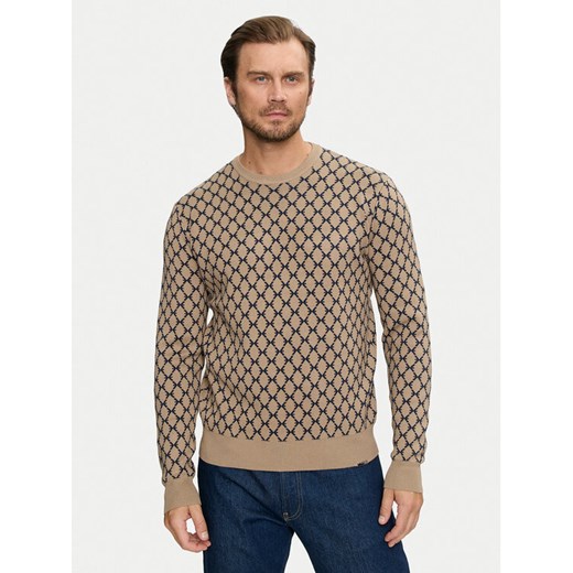 Richmond X Sweter Palmero UMA24028MA Beżowy Slim Fit ze sklepu MODIVO w kategorii Swetry męskie - zdjęcie 182672408