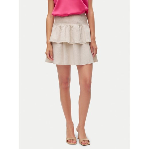Vero Moda Spódnica mini Luna 10309768 Beżowy Regular Fit ze sklepu MODIVO w kategorii Spódnice - zdjęcie 182672439