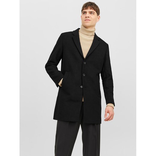 Jack&Jones Płaszcz wełniany 12239008 Czarny Regular Fit ze sklepu MODIVO w kategorii Płaszcze męskie - zdjęcie 182672488