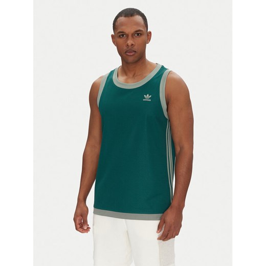 adidas Tank top adicolor Mock Eyelet JP1096 Zielony Oversize XL MODIVO