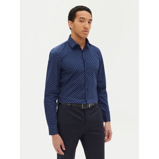 Calvin Klein Koszula K10K114313 Granatowy Slim Fit ze sklepu MODIVO w kategorii Koszule męskie - zdjęcie 182672615