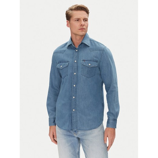 Tommy Hilfiger Koszula jeansowa MW0MW39903 Niebieski Regular Fit ze sklepu MODIVO w kategorii Koszule męskie - zdjęcie 182672625