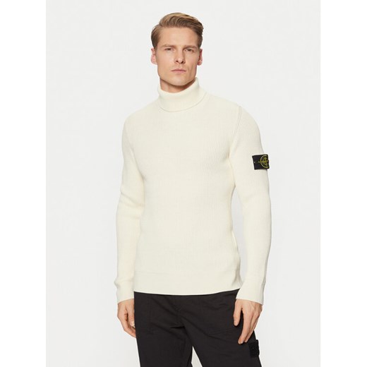 Stone Island Golf 8115552C2 Écru Regular Fit ze sklepu MODIVO w kategorii Swetry męskie - zdjęcie 182672669