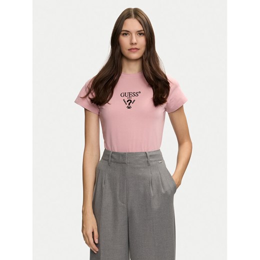 Guess T-Shirt Colette V4YI21 KCDH1 Różowy Regular Fit ze sklepu MODIVO w kategorii Bluzki damskie - zdjęcie 182672725