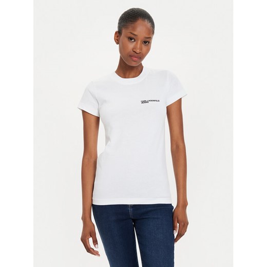 Karl Lagerfeld Jeans T-Shirt 241J1700 Biały Slim Fit XS MODIVO