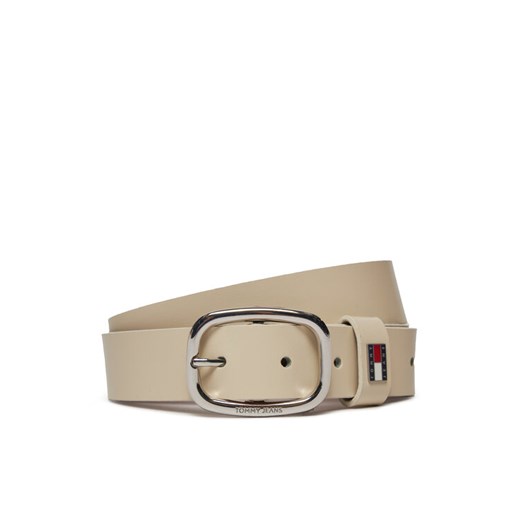 Tommy Jeans Pasek Damski Tjw Oval 3.0 AW0AW15836 Beżowy ze sklepu MODIVO w kategorii Paski damskie - zdjęcie 182672727
