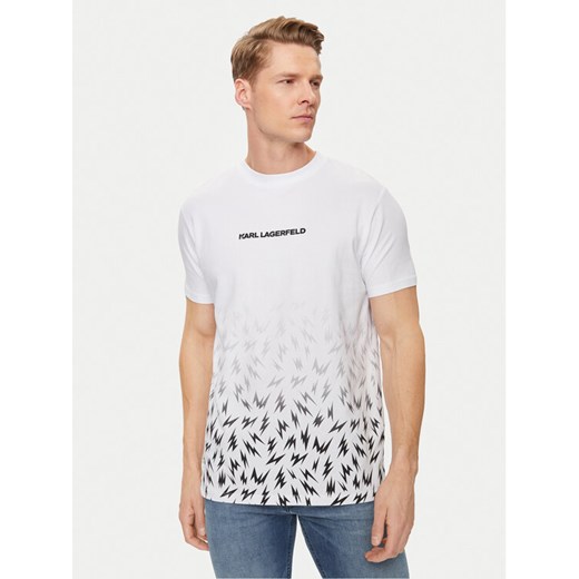 KARL LAGERFELD T-Shirt 755033 542221 Biały Regular Fit ze sklepu MODIVO w kategorii T-shirty męskie - zdjęcie 182672746