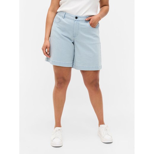 Zizzi Szorty jeansowe J10886B Błękitny Regular Fit ze sklepu MODIVO w kategorii Szorty - zdjęcie 182672756