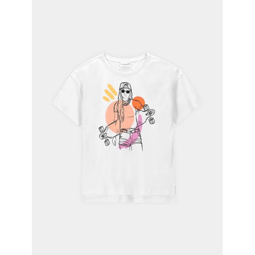 Coccodrillo T-Shirt WC4143202CEJ Biały Regular Fit ze sklepu MODIVO w kategorii Bluzki dziewczęce - zdjęcie 182672776