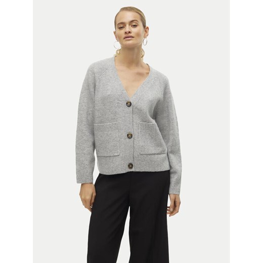 Vero Moda Kardigan Boom 10320457 Szary Loose Fit ze sklepu MODIVO w kategorii Swetry damskie - zdjęcie 182672786