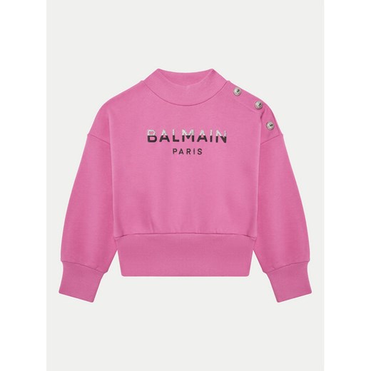 Balmain Bluza BV4A90-Z0081 Różowy Regular Fit ze sklepu MODIVO w kategorii Bluzy dziewczęce - zdjęcie 182672796
