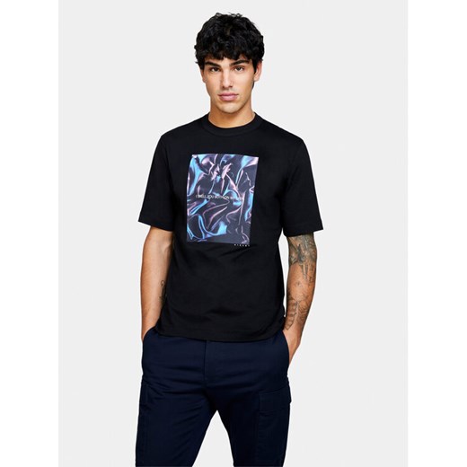 Sisley T-Shirt 3I1XS103I Czarny Regular Fit ze sklepu MODIVO w kategorii T-shirty męskie - zdjęcie 182672797